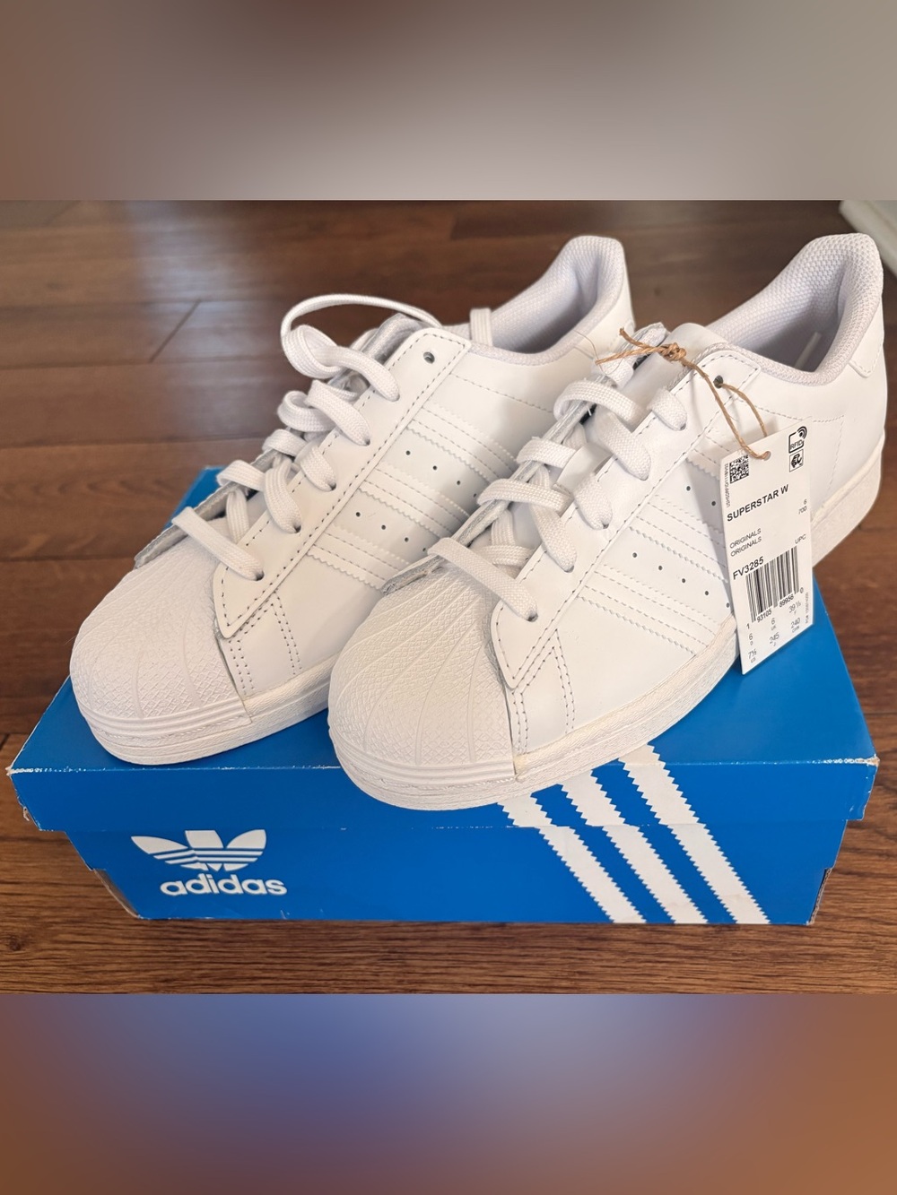 adidas Kids White Shell Toe Classic Sneakers